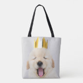 Tote Bag Sleepy Golden Retriever Puppy dans Gold Crown (Dos)