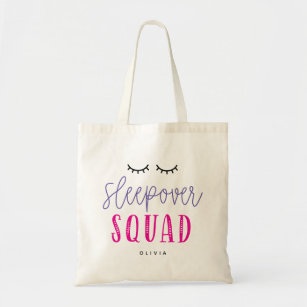 Tote Bag Slepover Squad Editable Color Stwood Party