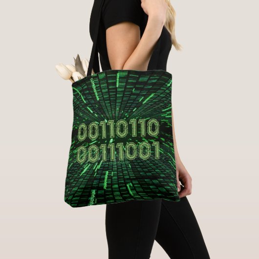 Tote Bag SlipperyJoe's 69 code binaire dynamique ordinateur (De près)