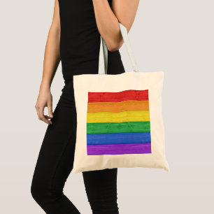 Tote Bag SlipperyJoe's classique arc-en-ciel tactile fait m