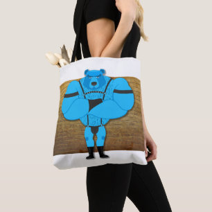 Tote Bag SlipperyJoe's gay muscle bear cartoon string en cu