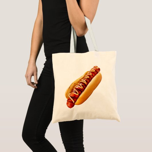 Tote Bag SlipperyJoe's hot dog niché doucement pain jaune v (Devant (produit))