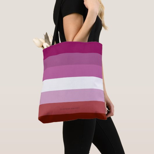 Tote Bag SlipperyJoe's lesbian pride flag feminine communit (De près)
