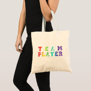Tote Bag SlipperyJoe's Team Player mots gradient rainbow c