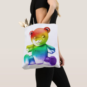 Tote Bag SlipperyL'ours en peluche brossé de Joe gra arc-en