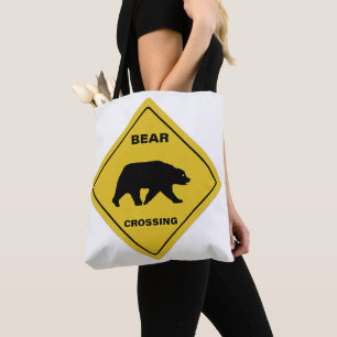 Tote Bag SlipperySignal de passage de l'ours de Joe silhoue