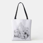 Tote Bag slogan amusant et très mignon shar pei chiot (Dos)