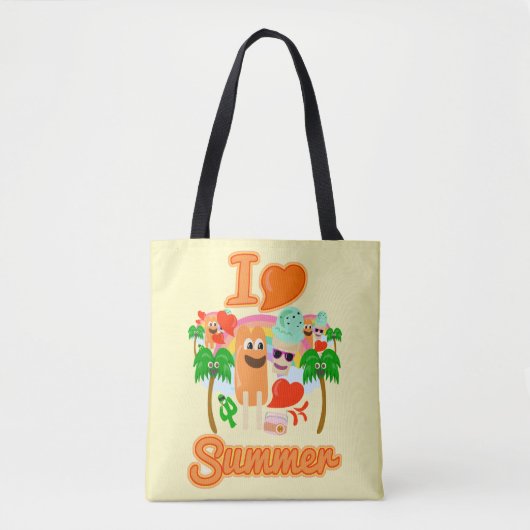 Tote Bag Slogan d'amour d'été (Devant)