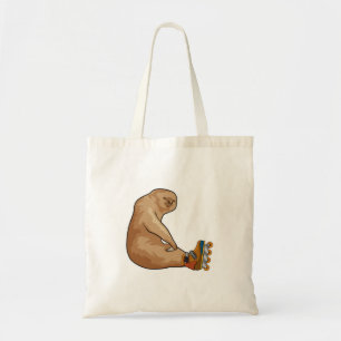 Tote Bag Sloth as Patinage en ligne avec Patins en ligne