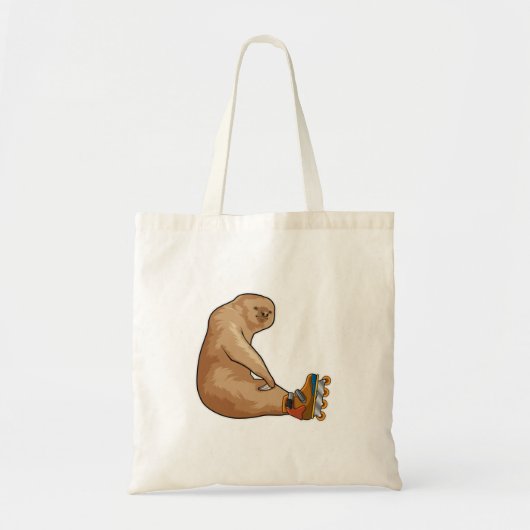 Tote Bag Sloth as Patinage en ligne avec Patins en ligne (Devant)