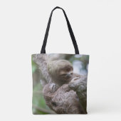 Tote Bag Sloth Baby avec mère pendre d'un arbre (Dos)