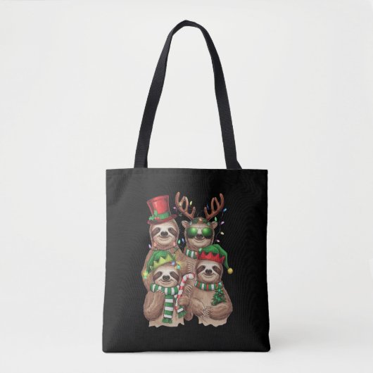 Tote Bag Sloth Christmas Joyeux Slothmas Sloth Lover Cadeau (Devant)