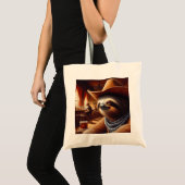Tote Bag Sloth Cowboy à Saloon (Devant (produit))