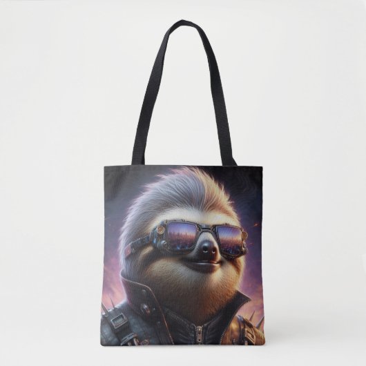 Tote Bag Sloth Cyberpunk (Devant)