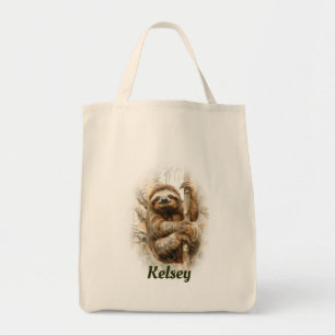 Tote Bag Sloth et Toucan Personnalisé