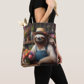 Tote Bag Sloth Florist (De près)