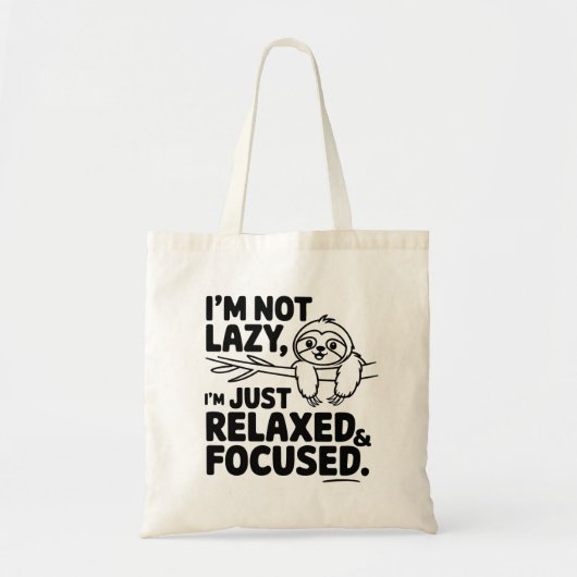 Tote Bag Sloth Je ne suis pas Lazy (Devant)