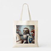Tote Bag Sloth Knight Fighting Dragons (Dos)