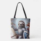 Tote Bag Sloth Knight Fighting Dragons (Dos)