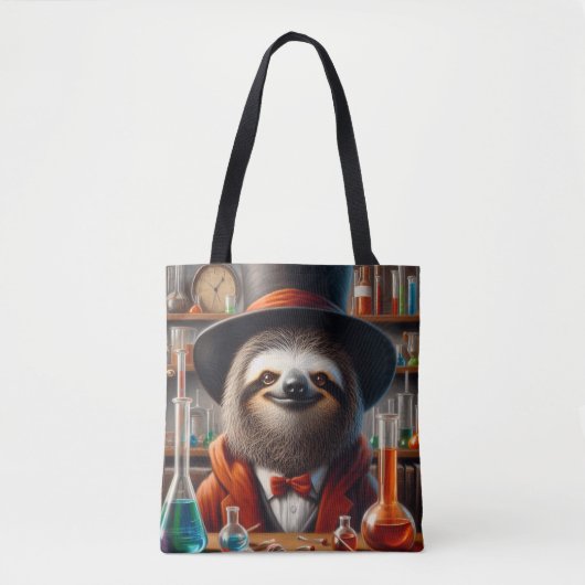 Tote Bag Sloth Mad Scientifique (Devant)