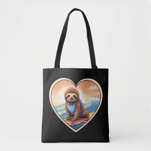 Tote Bag Sloth Surfing (Devant)