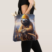 Tote Bag Sloth Working the High Steel (De près)