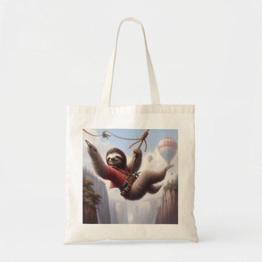 Tote Bag Sloth Ziplining (Devant)