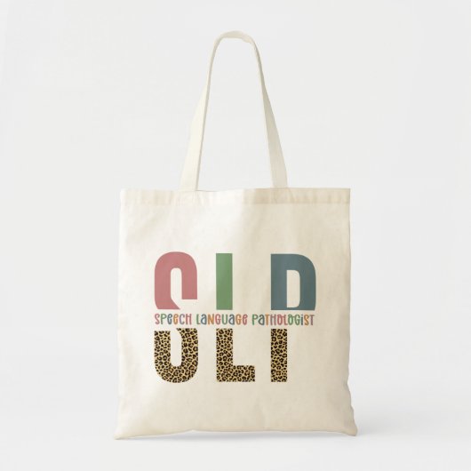 Tote Bag SLP papier guépard orthophoniste cadeau (Devant)