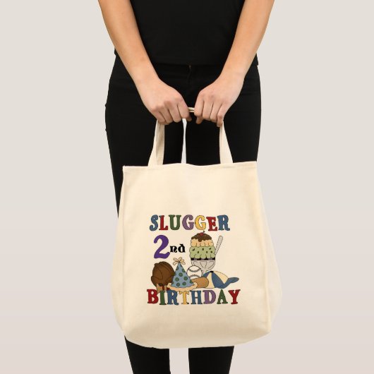 Tote Bag Slugger de baseball 2e Anniversaire t-shirts et ca (Devant (produit))