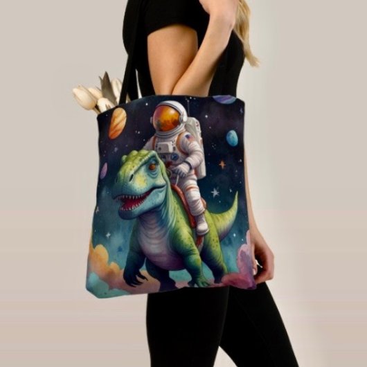 Tote Bag Small Multi-Coloured Aliens in Space