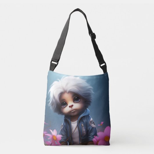 Tote Bag small with white hair (Devant)