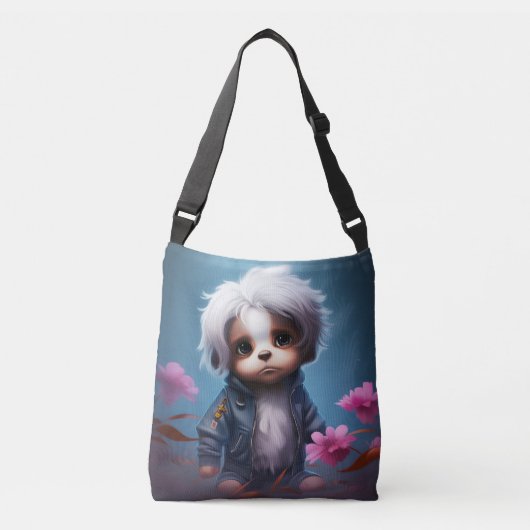 Tote Bag small with white hair (Voorkant)