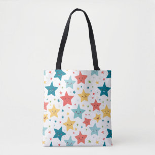 Tote Bag Smile Stars Fun Nursery Happy kids Motif