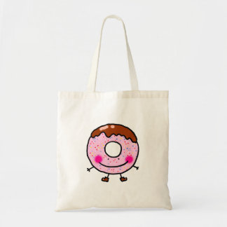 Tote Bag Smiling Sprinkle Donut Character Art