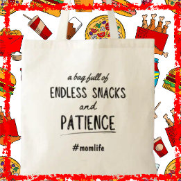 Tote Bag Snacks à l'infini Vie de Maman Cadeau drôle pour l