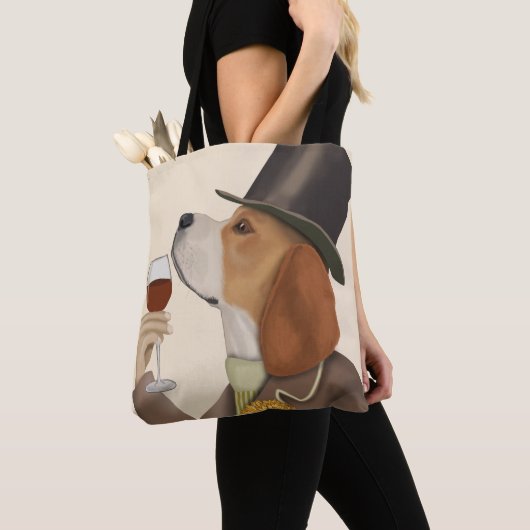 Tote Bag Snob de vin beagle (De près)
