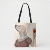 Tote Bag Snob de vin du Labrador jaune (Devant)
