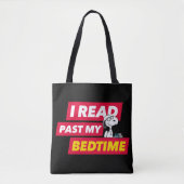 Tote Bag Snoopy "I Read Past My Bedtime" (Devant)