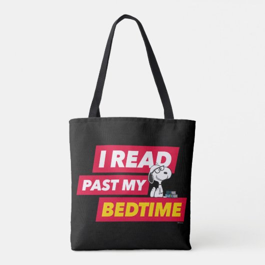Tote Bag Snoopy "I Read Past My Bedtime" (Dos)