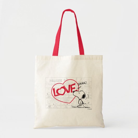 Tote Bag Snoopy "Love" bande dessinée graphique (Devant)