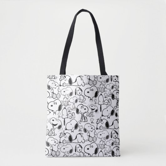 Tote Bag Snoopy Smile Giggle Laugh Pattern (Devant)