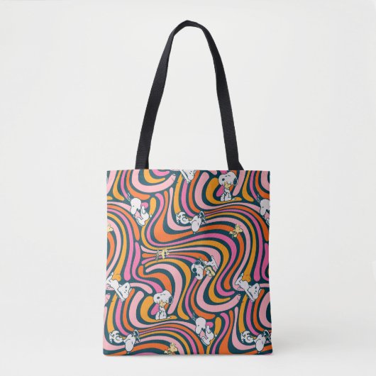 Tote Bag Snoopy & Woodstock Vibes Super Motif violet (Devant)