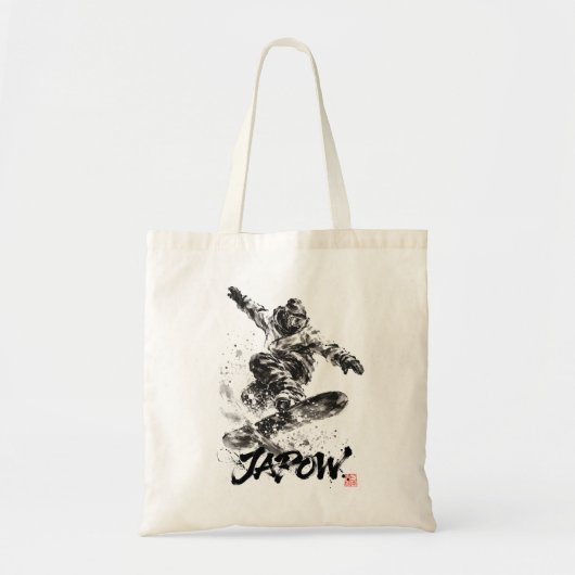 Tote Bag Snowboard Brush Art - Snowboarder Light (Devant)