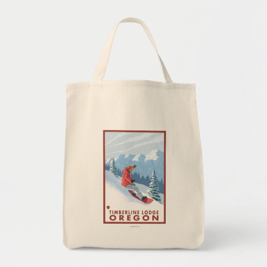 Tote Bag Snowboarder Scene - Timberline Lodge, Oregon (Devant)