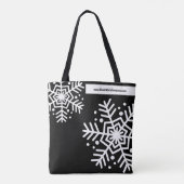 Tote Bag Snowflake Black & White Nom de la société Site Web (Dos)