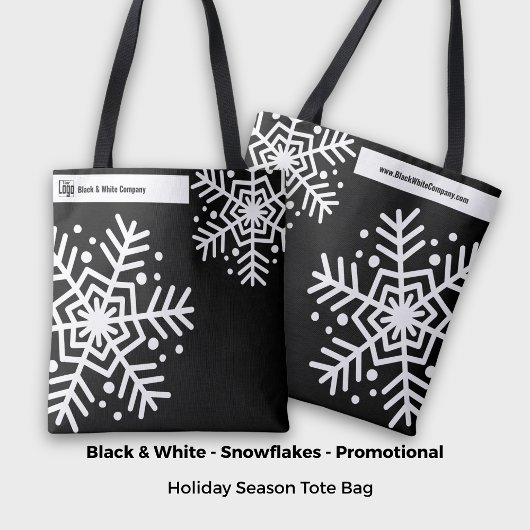 Tote Bag Snowflake Black & White Nom de la société Site Web
