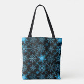 Tote Bag Snowflake bleu motif (Dos)