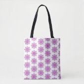 Tote Bag Snowflake Plaid Pattern Pink Holiday (Devant)