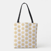 Tote Bag Snowflake Plaid Pattern Yellow (Dos)