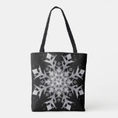 Tote Bag Snowflakes Black All-Over-Print Fourre-tout (Dos)